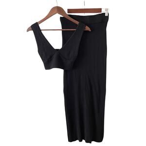 Sincerely Jules Ribbed Knit Black Skirt Set, Women's size small, Romantic Boho